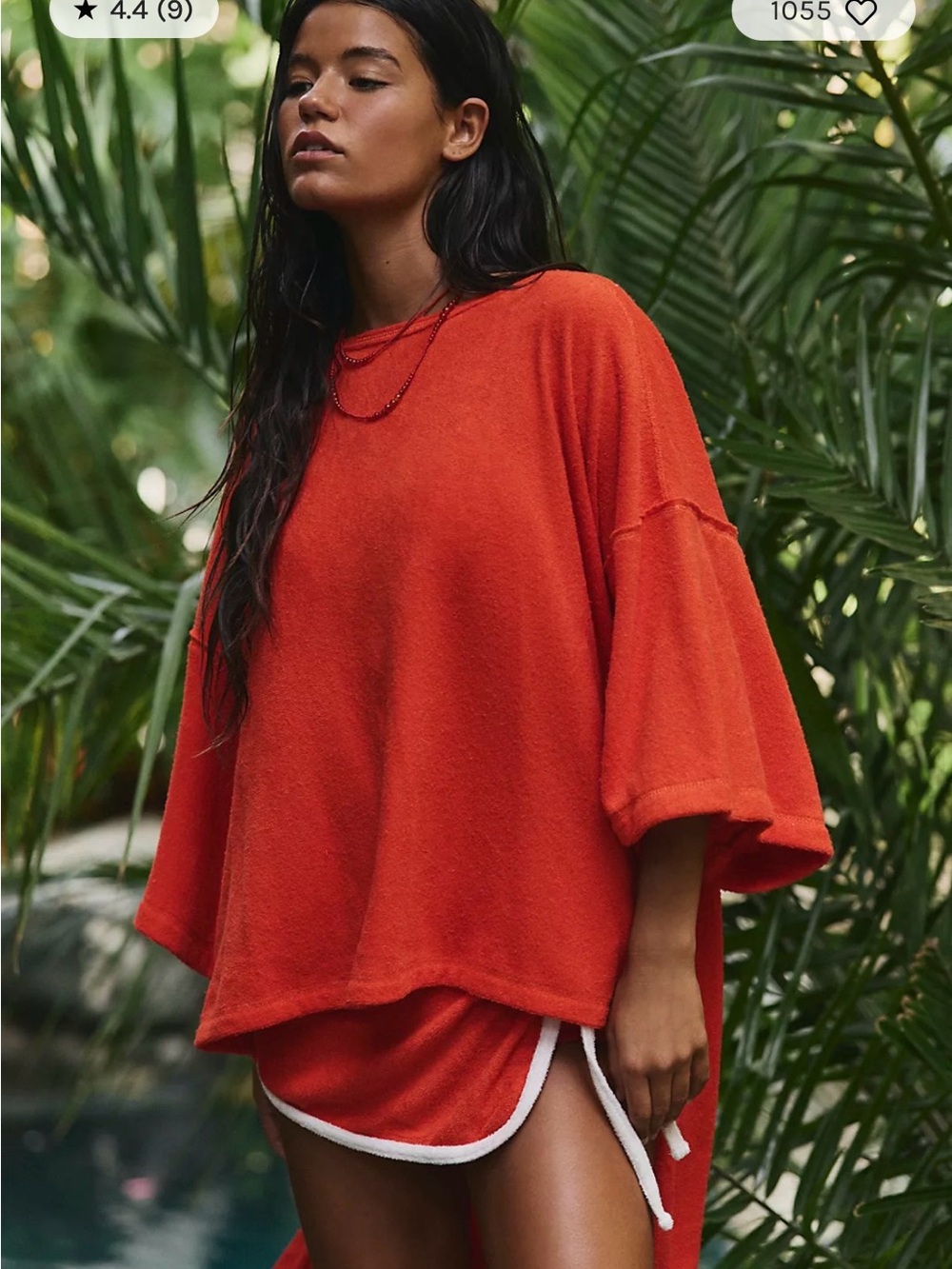 Free People Backseat Terry Pullover. NWT. Cherry swizzle